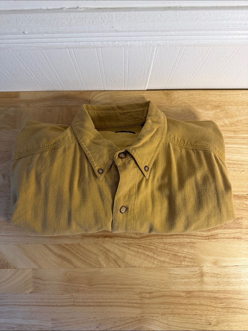 Y2K Structure 100% Silk Button-Down Shirt in Mustard